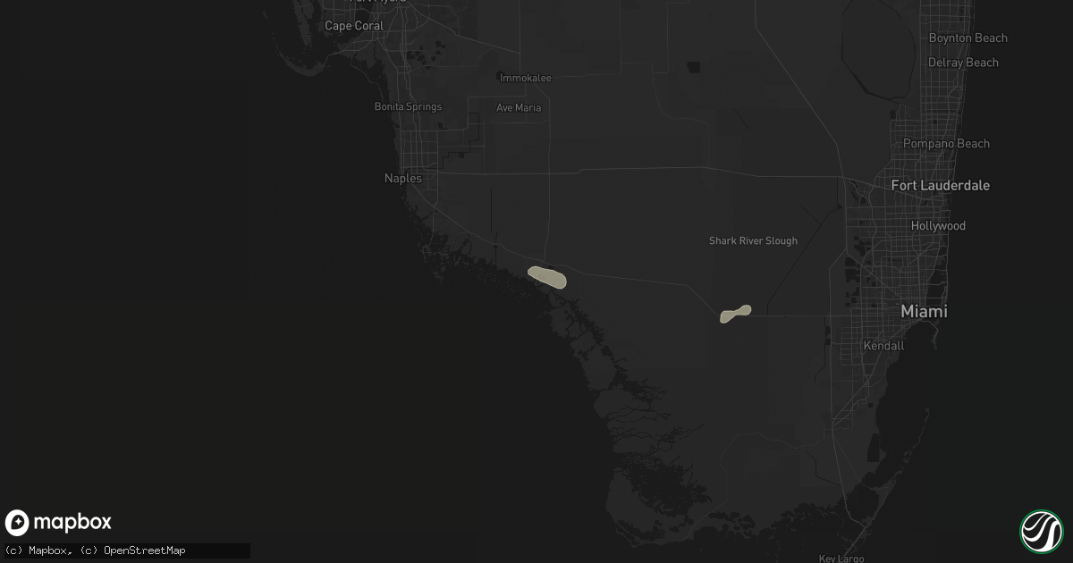 Hail map in Everglades City, FL on July 15, 2026