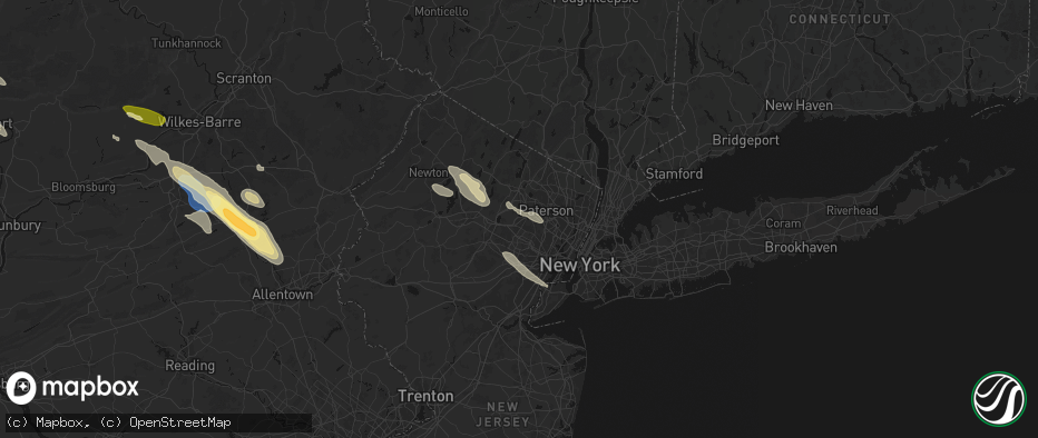 Hail map in Fairfield, NJ on July 15, 2026