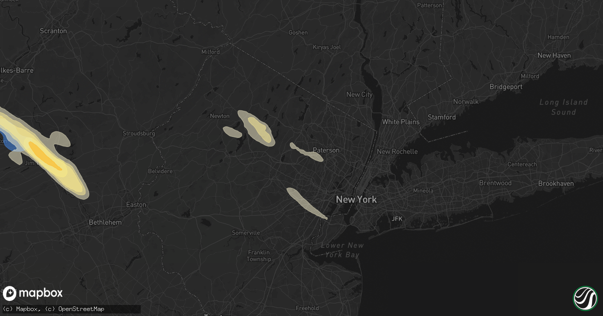 Hail map in Fairfield, NJ on July 15, 2026