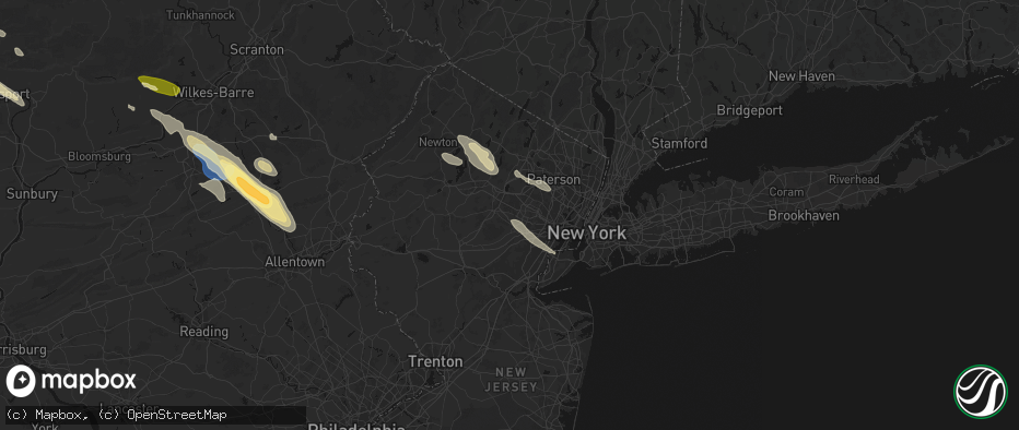 Hail map in Florham Park, NJ on July 15, 2026