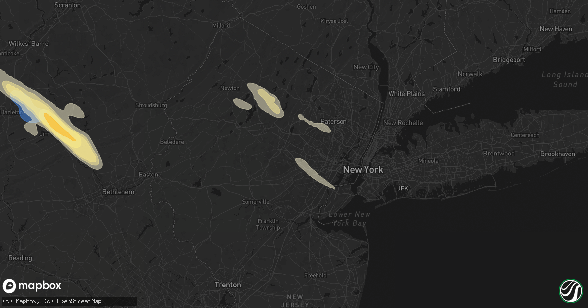 Hail map in Florham Park, NJ on July 15, 2026