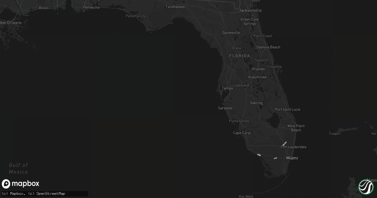 Hail map in Florida on July 15, 2026
