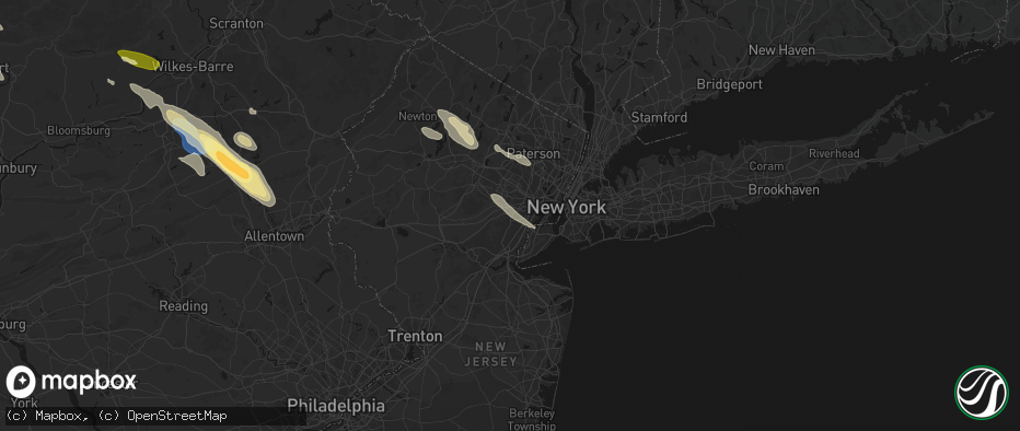 Hail map in Kenilworth, NJ on July 15, 2026