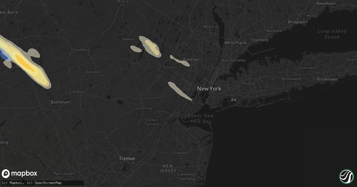 Hail map in Kenilworth, NJ on July 15, 2026