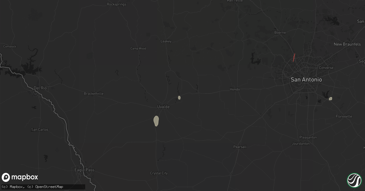 Hail map in Knippa, TX on July 15, 2026