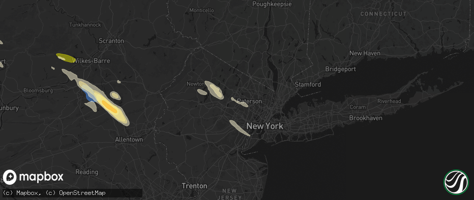 Hail map in Lincoln Park, NJ on July 15, 2026