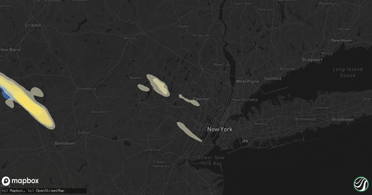 Hail map in Lincoln Park, NJ on July 15, 2026