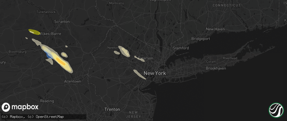 Hail map in Little Falls, NJ on July 15, 2026