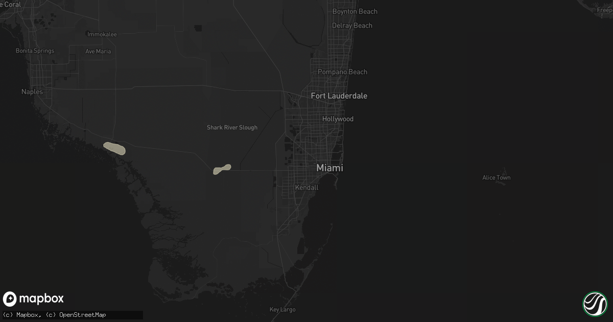 Hail map in Miami, FL on July 15, 2026