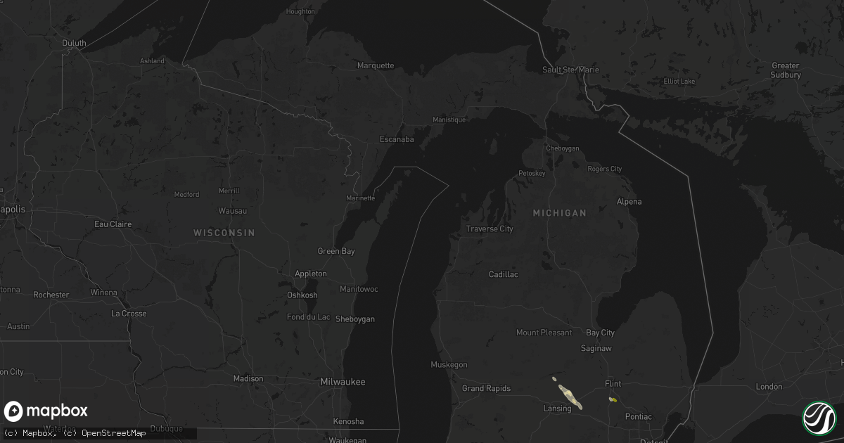 Hail map in Michigan on July 15, 2026