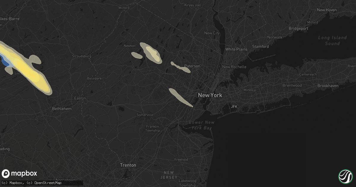 Hail map in Millburn, NJ on July 15, 2026