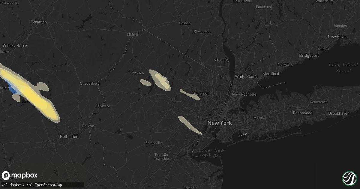 Hail map in Montville, NJ on July 15, 2026