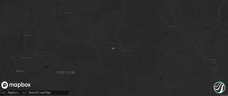 Hail map in Mount Vernon, OR on July 15, 2026