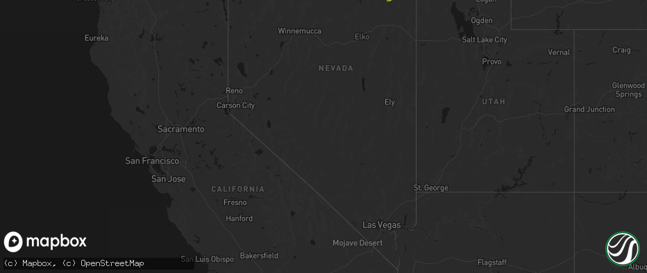 Hail map in Nevada on July 15, 2026