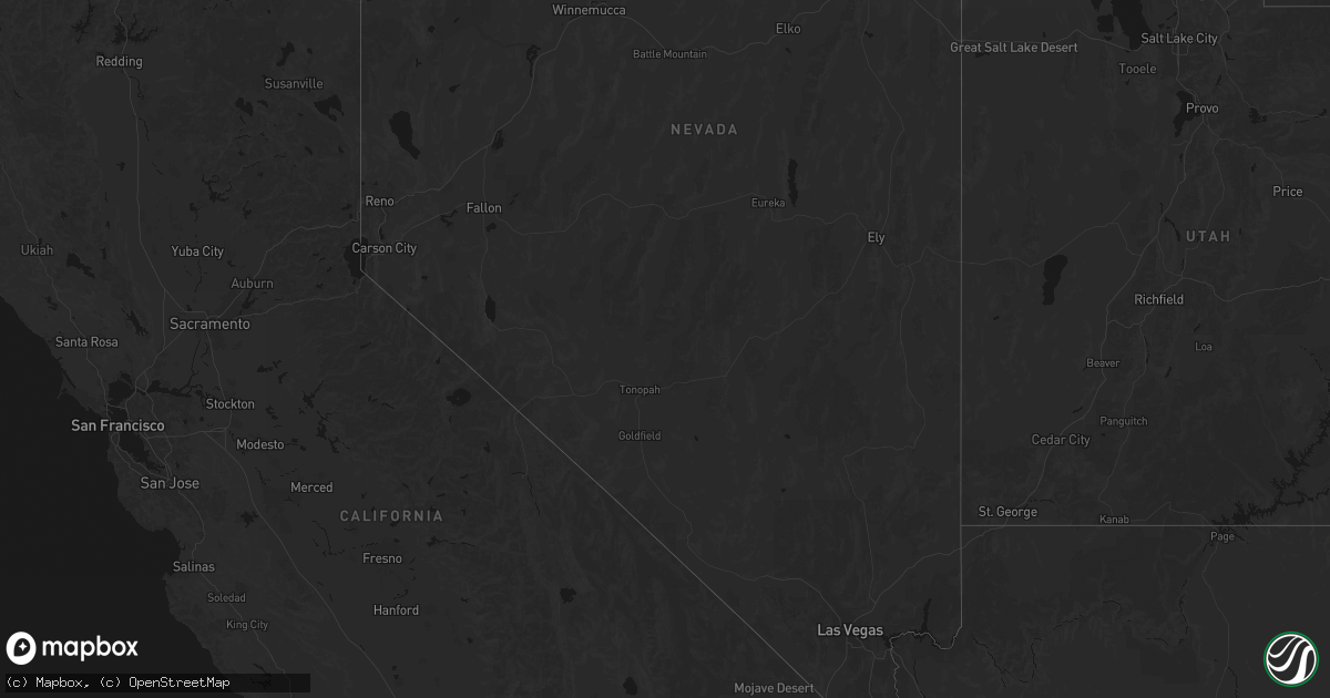 Hail map in Nevada on July 15, 2026