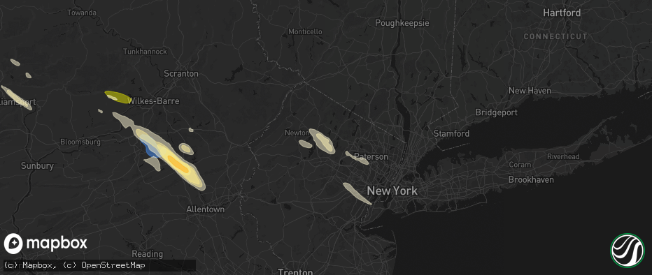 Hail map in Oak Ridge, NJ on July 15, 2026