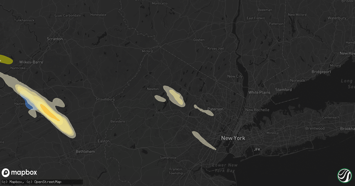 Hail map in Oak Ridge, NJ on July 15, 2026