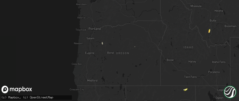 Hail map in Oregon on July 15, 2026