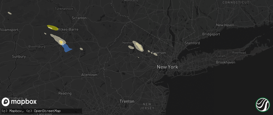 Hail map in Randolph, NJ on July 15, 2026