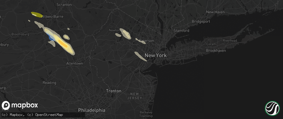 Hail map in Roselle, NJ on July 15, 2026