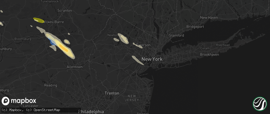 Hail map in Short Hills, NJ on July 15, 2026