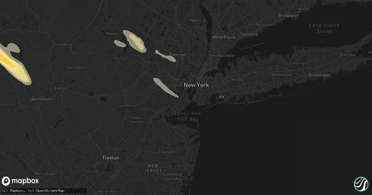 Hail map in Staten Island, NY on July 15, 2026