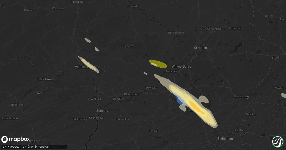 Hail map in Stillwater, PA on July 15, 2026