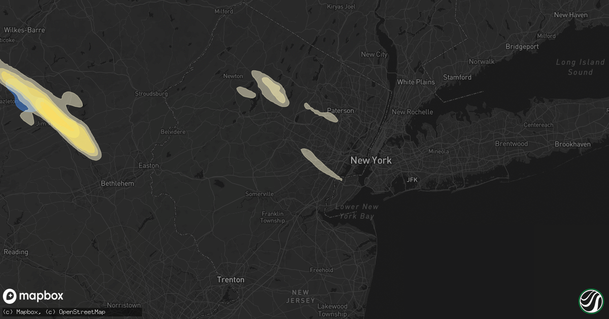 Hail map in Summit, NJ on July 15, 2026