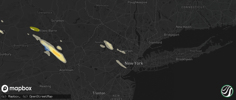 Hail map in Towaco, NJ on July 15, 2026