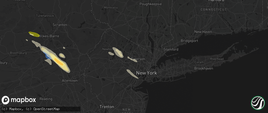Hail map in Wayne, NJ on July 15, 2026