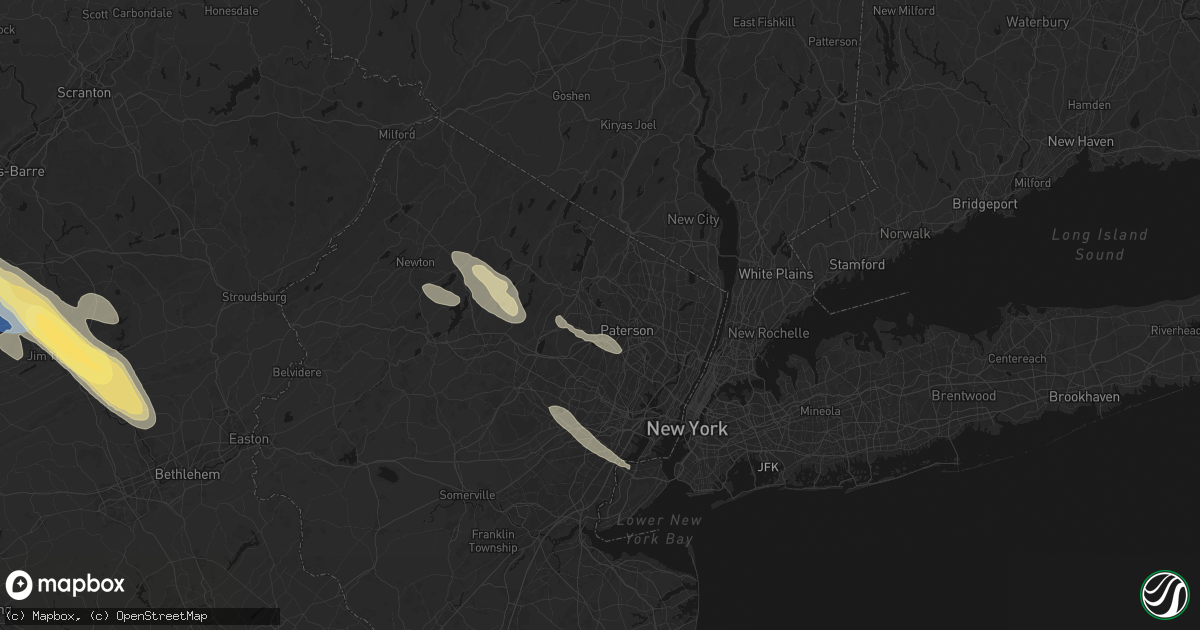Hail map in Wayne, NJ on July 15, 2026