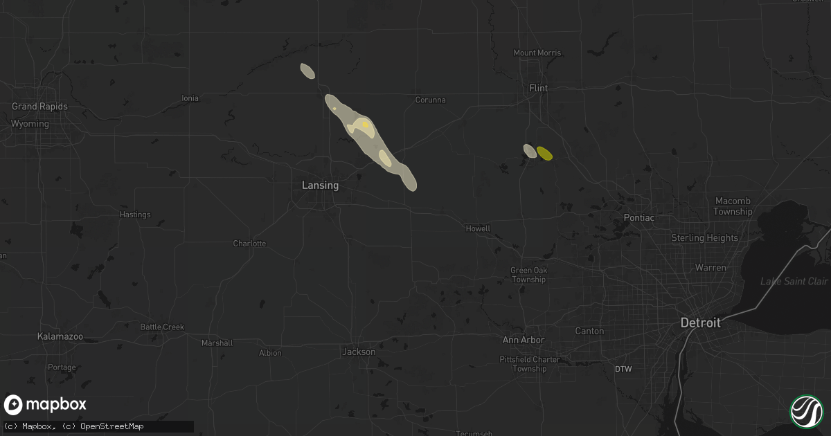 Hail map in Webberville, MI on July 15, 2026