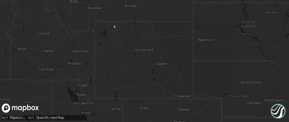 Hail map in Wyoming on July 15, 2026