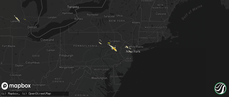 Hail map on July 15, 2026