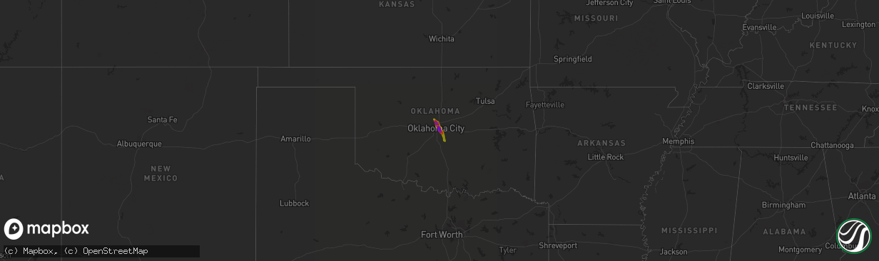 Hail map on July 16, 2009