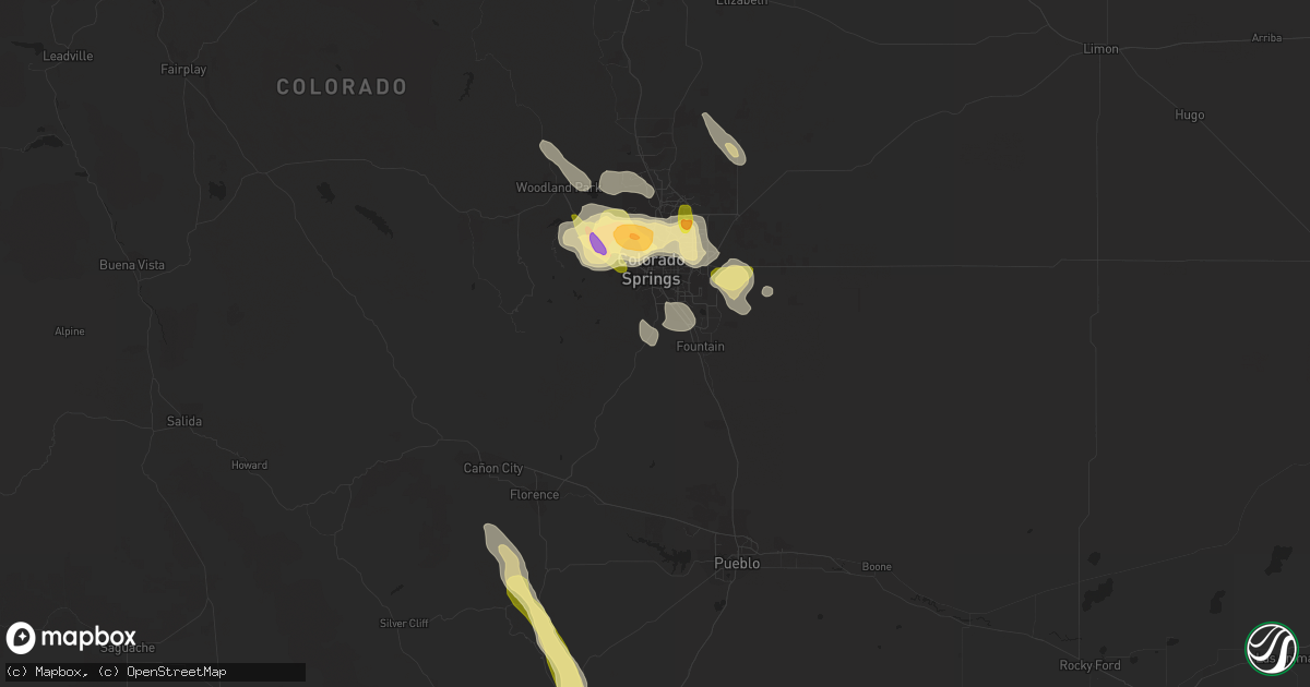 Hail map in Colorado Springs, CO on July 16, 2014
