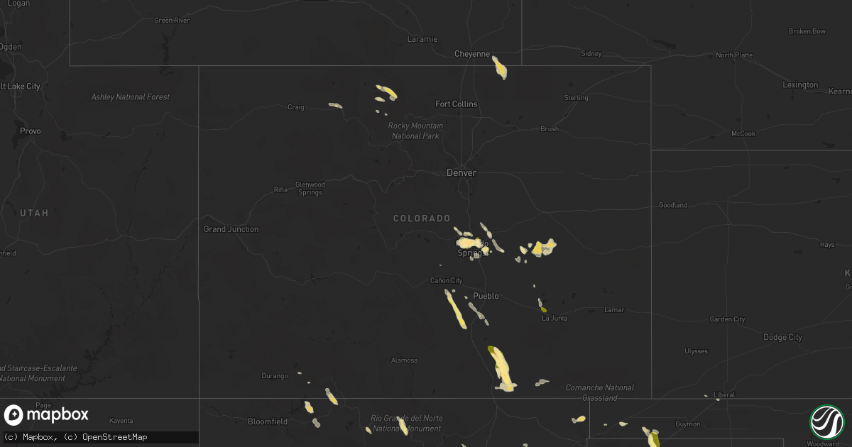 Hail map in Colorado on July 16, 2014
