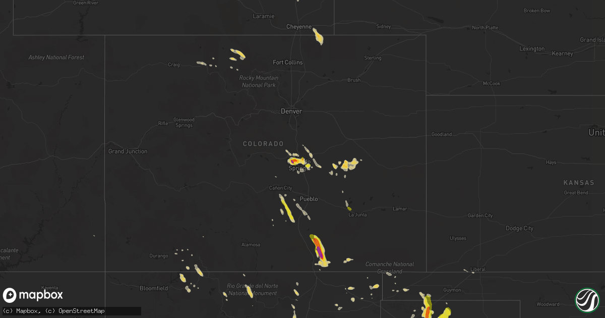 Hail map on July 16, 2014