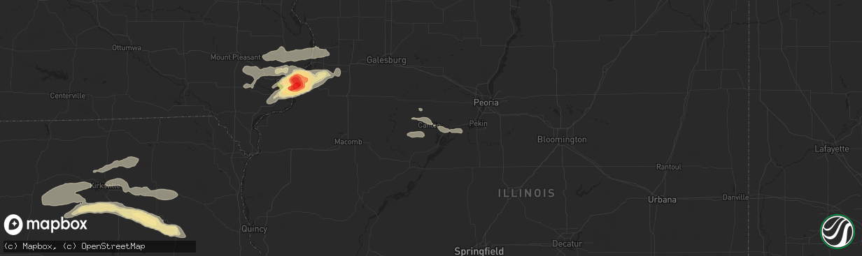 Hail map in Canton, IL on July 16, 2015