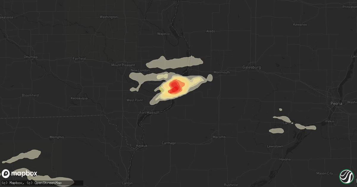 Hail map in Carman, IL on July 16, 2015