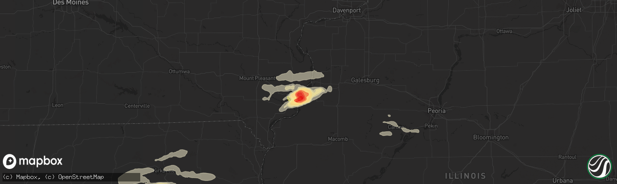 Hail map in Gladstone, IL on July 16, 2015