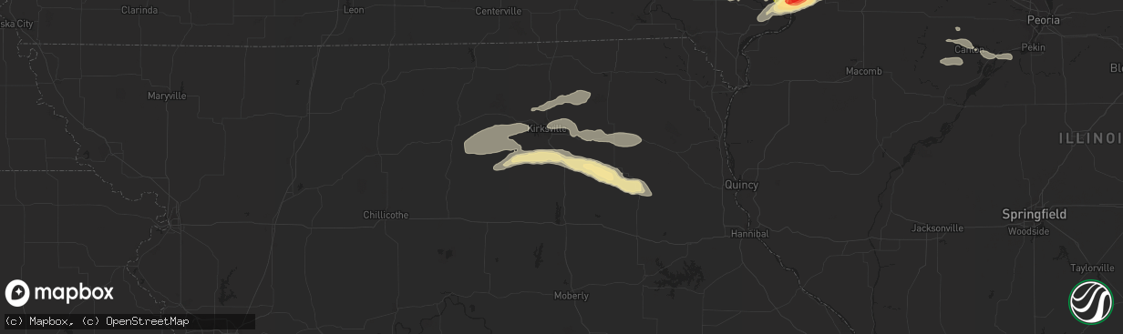 Hail map in La Plata, MO on July 16, 2015