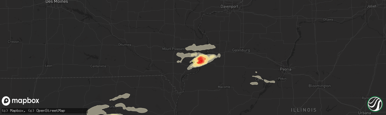 Hail map in West Burlington, IA on July 16, 2015