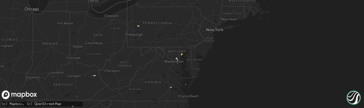 Hail map on July 16, 2016