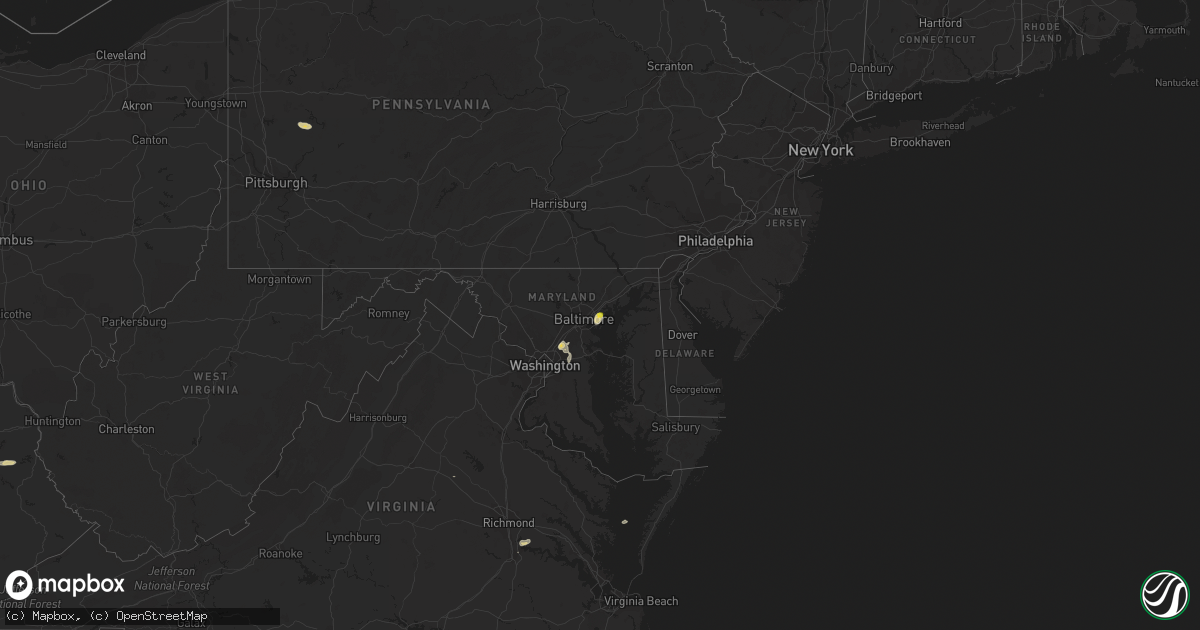 Hail map on July 16, 2016