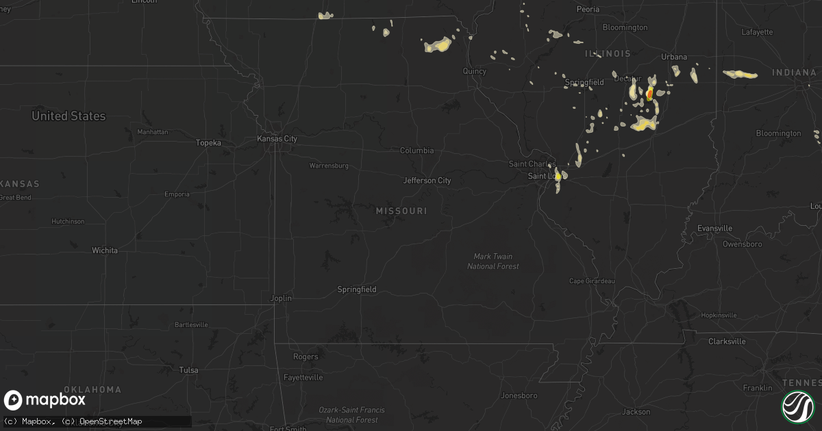 Hail map in Missouri on July 16, 2017