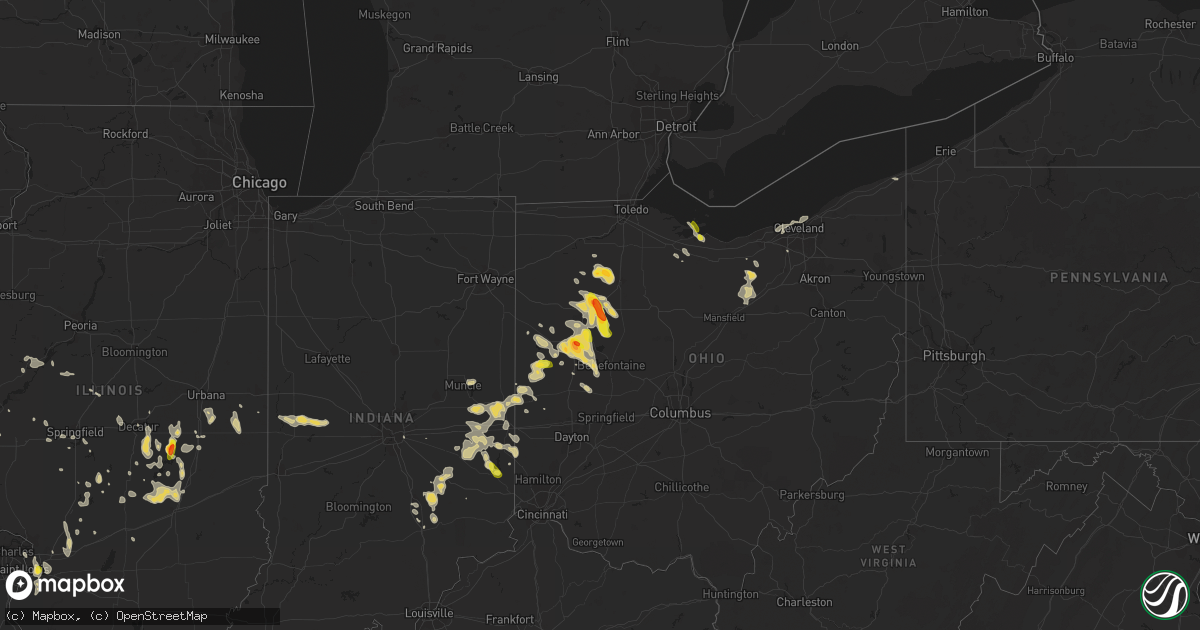 Hail map on July 16, 2017