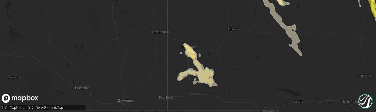 Hail map in Gering, NE on July 16, 2018