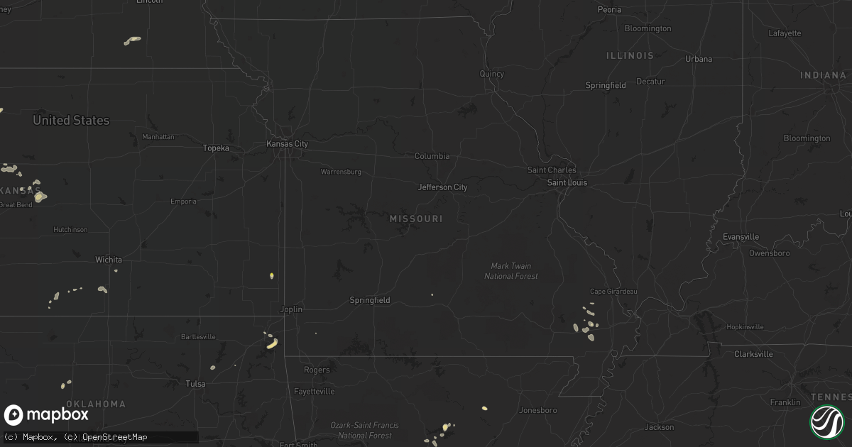 Hail map in Missouri on July 16, 2018