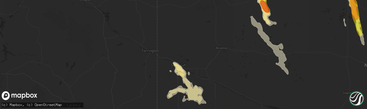 Hail map in Scottsbluff, NE on July 16, 2018